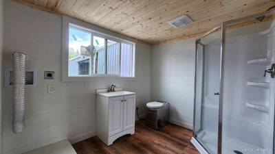 The bathroom in a finished Genesis unit