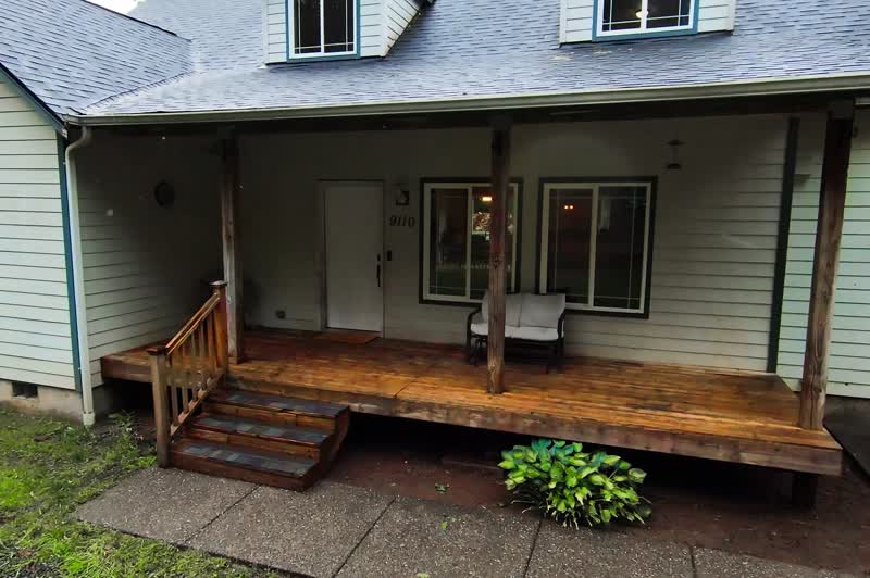 Sherman Valley Home real estate photography &mdash; Covered porch, Olympia, WA